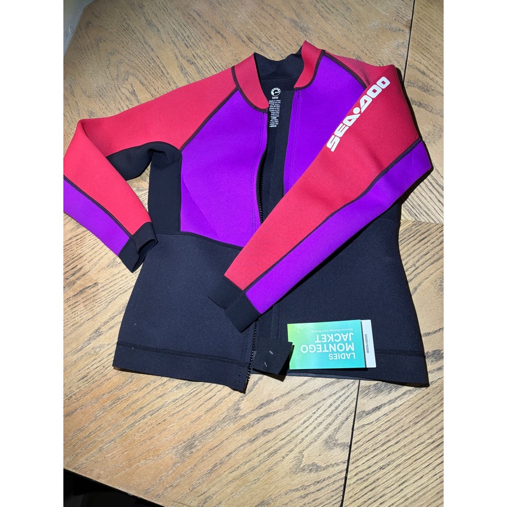 Sea-Doo Montego Wetsuit Jacket Womens Med Purple Red Black 3mm Neoprene 286821